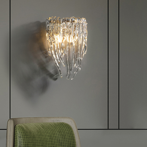 Luces de pared de cristal de diseño artístico, lámpara de mesita de noche moderna, accesorios de iluminación de pasillo de lujo, AC110V, 220v ► Foto 1/1
