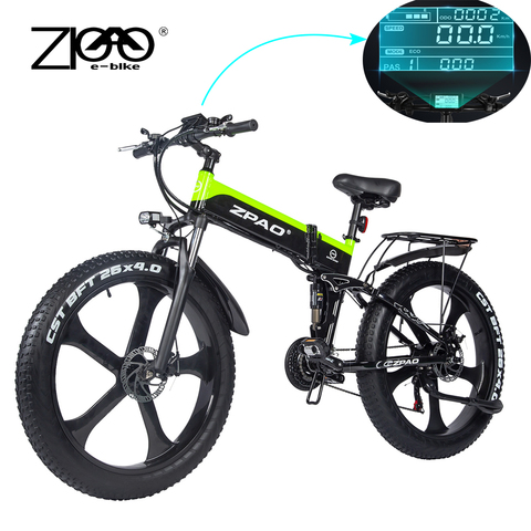 ZPAO-Bicicleta eléctrica de montaña, bici plegable para adulto 1000W ► Foto 1/6