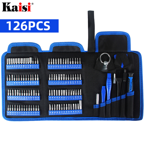 Kaisi destornillador Kit de herramientas destornillador de precisión magnética Phillips Torx 126 en 1 para teléfonos PC portátil herramienta manual de reparación ► Foto 1/6