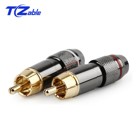 2 uds enchufe RCA Conector de soldadura clavija para Audio y vídeo DIY RCA adaptador de altavoz tapones Terminal de altavoz de rca Stecker blanco rojo ► Foto 1/6