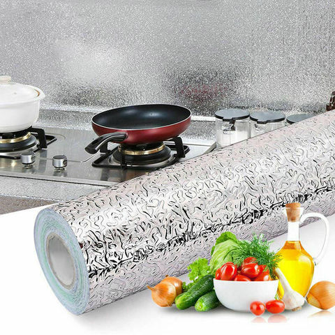 40x20 0/300cm cocina a prueba de aceite impermeable pegatinas de papel de aluminio de cocina de gabinete de etiqueta de la pared de papel ► Foto 1/6