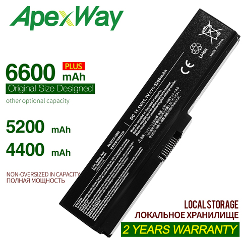 ApexWay batería del ordenador portátil para Toshiba Satellite A660 C640 C650 C655 C660 L510 L630 L640 L650 U400 PA3817U-1BRS PA3816U-1BAS ► Foto 1/5