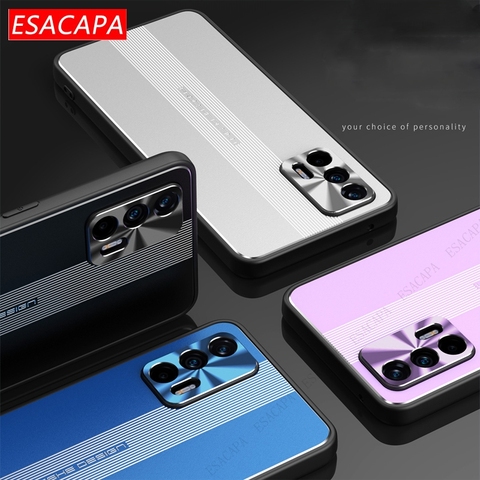 Funda de teléfono de Metal de aluminio mate de lujo para Realme GT, protección para el lente de la Cámara, cubierta trasera para Oppo Reno 5 5 Pro Plus ► Foto 1/6