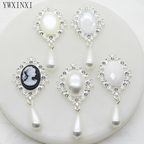 YWXINXI-colgante de aleación de 55x25MM, accesorios de joyería de perlas, Artesanías hechas a mano de fiesta romántica DIY, 5 uds. ► Foto 1/4