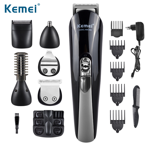 Kemei600 6 en 1 pelo titanium del pelo trimmer clipper máquina de afeitar eléctrica barba trimmer hombres máquina de afeitar de corte herramientas de peinado ► Foto 1/6