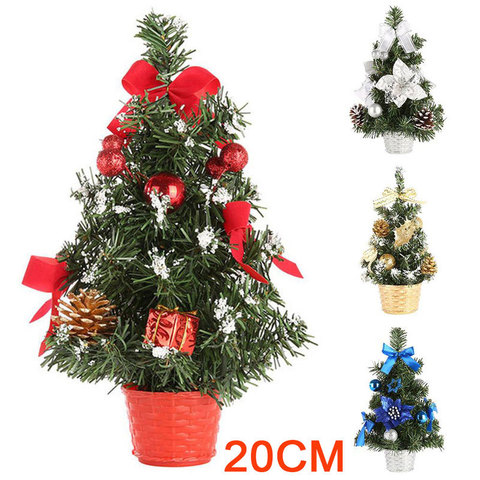 20CM Mini Navidad decoración árbol Festival decoración de escritorio pequeño árbol regalos Festival Fiesta decoración de nuevo para el hogar año ► Foto 1/6