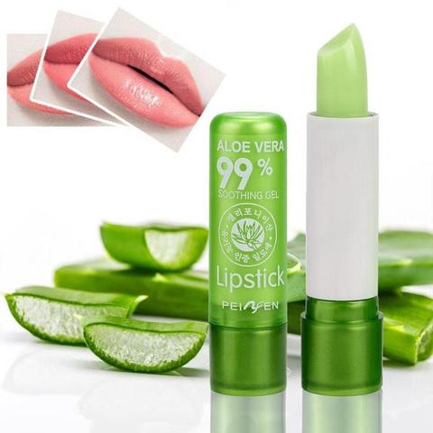 Bálsamo labial de Aloe Vera Natural, maquillaje labial hidratante de larga duración que cambia de Color con la temperatura ► Foto 1/6