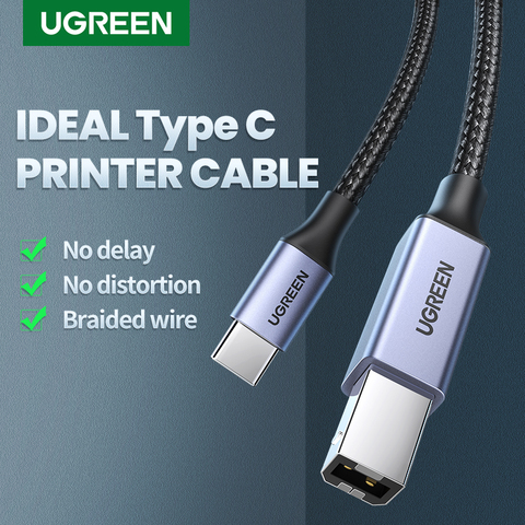 Ugreen USB-C a USB tipo B 2,0 Cable para Nueva MacBook Pro HP Canon hermano Epson Dell Samsung Impresora Tipo C escáner de impresora de Cable ► Foto 1/6