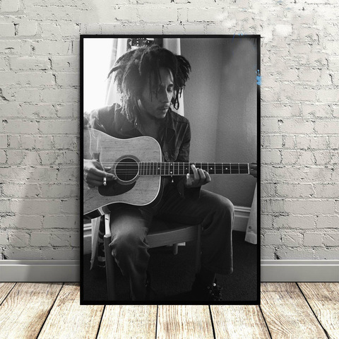 Póster de cantante estrella Bob Marley, imagen de pared de lona moderna para sala de estar, dormitorio, decoración del hogar ► Foto 1/2