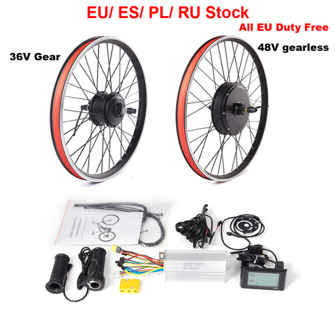 36V engranaje Motor 48V Motor sin engranaje Kit de conversión de bicicleta eléctrica/250/350/500W 1000W 1500W de la rueda trasera de la deserción escolar de 135-142mm Kit Ebike ► Foto 1/6