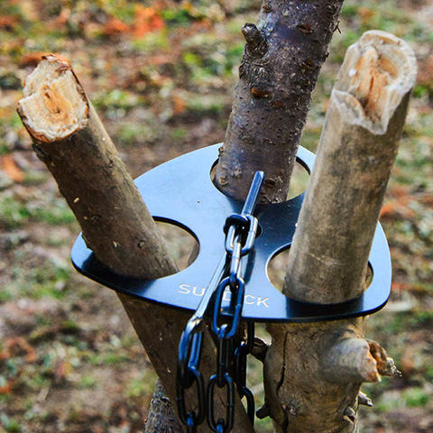 Sundick-trípode colgante de acero inoxidable para acampada, soporte para la olla, estante para barbacoa ► Foto 1/6