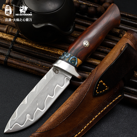 HX-cuchillo táctico de supervivencia con mango de Ironwood para exteriores, herramienta de acampada para supervivencia, envío directo ► Foto 1/6