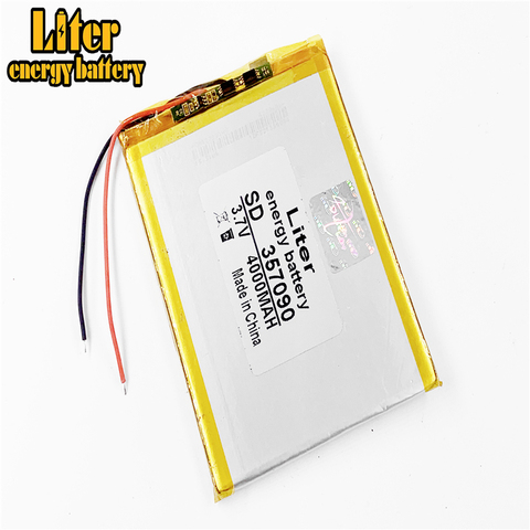 Batería de polímero de litio 357090 3,7 V 4000mAh con tablero de protección para tableta PC U25GT ► Foto 1/4