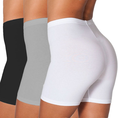 Nuevo negro sólido ocasional de amplia cintura alta entrenamiento shorts polainas verano calzas de largo a la rodilla pantalones de las mujeres Pantalones ► Foto 1/6