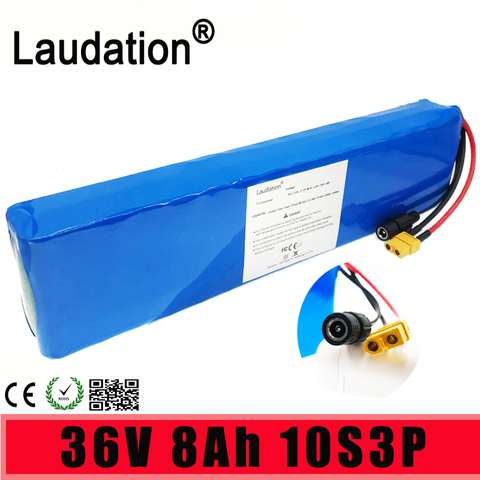 Laudation-batería especial de iones de litio para Motor de bicicleta eléctrica, alta calidad, 36v, 8ah, 10s3p, 500W, con conector BMS de 15a, Xt60 ► Foto 1/6