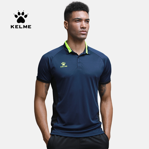 KELME de formación de los hombres Camiseta Polo verano correr camisas de algodón pantalón corto Casual Tops de manga de alta cantidad de Polo para hombres 3881022 ► Foto 1/5