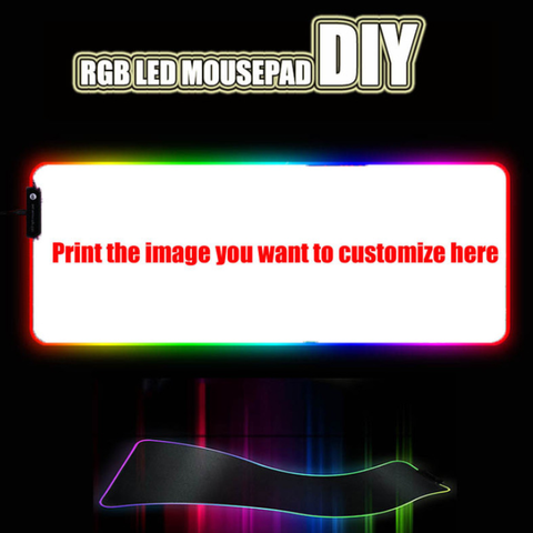 Alfombrilla para ratón XGZ, personalizada, con cualquier imagen, RGB, LED, grande, con cable USB, iluminación para juegos, alfombrilla para jugador, alfombrilla luminosa colorida DIY ► Foto 1/6