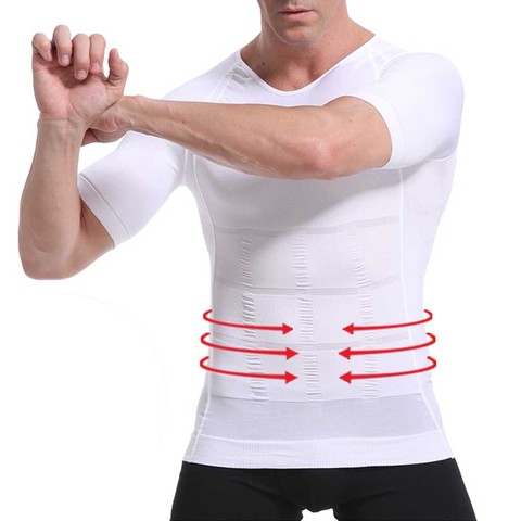 Chaleco de postura adelgazante para hombre, Corrector de Abdomen, compresión corporal, quemador de grasa, corsé de camisa ► Foto 1/6