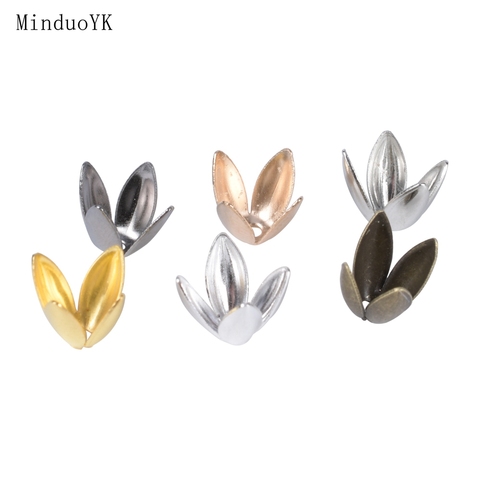 100 unids/lote 4 hojas flor grano tapas pendientes pulsera hallazgos suministros 6mm espaciador suelto además final grano tapas para la fabricación de la joyería ► Foto 1/6