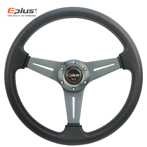 EPLUS, volante deportivo para coche, de carreras, de alta calidad, Universal, 14 pulgadas, 350MM, aluminio, PU, 5 colores, estilo de coche, liberación rápida ► Foto 1/6