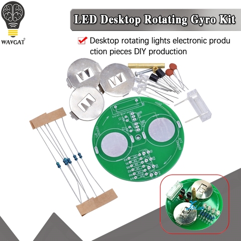 Kit electrónico de bricolaje giroscopio LED, kit de soldadura, componentes en línea de linterna giratoria, proyecto de soldadura electrónica (sin batería) ► Foto 1/6