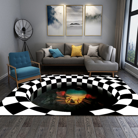 RULDGEE Rectangular alfombra, alfombras de piso ilusión Visual Rectangular 3D geometría sólida dormitorio mesita para café de sala de estar de la manta ► Foto 1/6