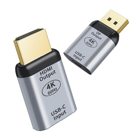 Adaptador DP compatible con USB tipo C a HDMI, convertidor hembra a macho, 4K, 60Hz, 3D, para MACBook Pro Air, portátil y teléfono móvil ► Foto 1/6