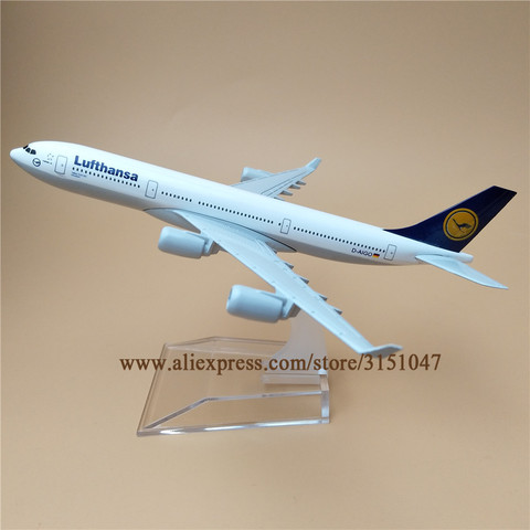 Lufthansa-avión aéreo de aleación de Metal de 16cm para niños, modelo de avión aéreo alemán A340, Airbus 340 Lufthansa, modelo de avión de las vías aéreas ► Foto 1/6