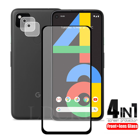 2 piezas para Google Pixel 4A vidrio templado de vidrio para Google Pixel 4A protector de pantalla de cámara película de lente de cámara para Google Pixel 5 ► Foto 1/6