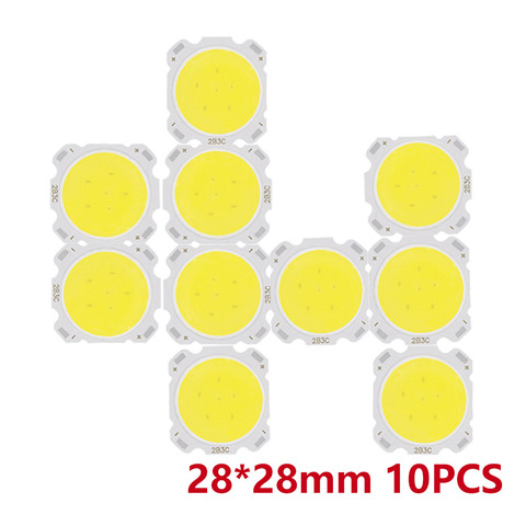 Lote de 10 Uds. De luces LED COB de alta potencia, 3W/5W/7W/10W, cuentas de lámpara LED de 28MM, Chip de bombilla LED, foco de luz descendente, lámparas de diodo blanco ► Foto 1/6