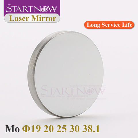 Startnow 3 unids/lote CO2 Mo Mirror Laser D19 20 25mm 38,1, lente de molibdeno reflectante láser para piezas de equipo de grabado láser de 60W ► Foto 1/6