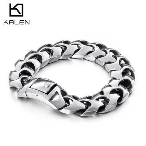 KALEN-pulsera con forma de flecha pulida para hombre, de 22cm cadena de bicicleta de acero inoxidable, Bohemia, accesorios de joyería ► Foto 1/6