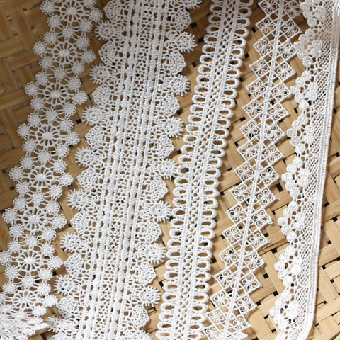 Accesorios de encaje bordados solubles en agua, ropa de encaje de alta calidad, color blanco leche, 3 yardas, gran oferta ► Foto 1/6