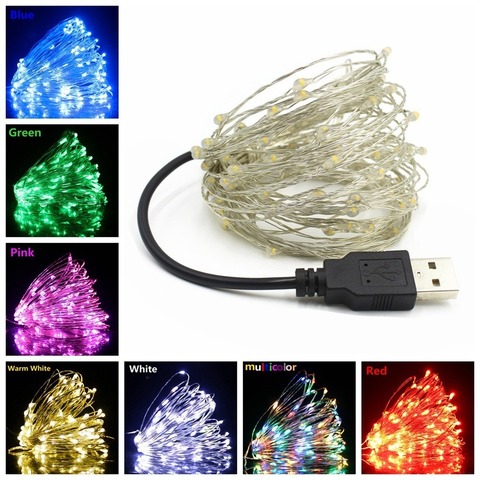 Tira de luces LED Pop Chic para decoración, Cable USB de cobre, 1m/5m/10m, guirnalda de Navidad, fiesta de cumpleaños, boda, árbol de Navidad ► Foto 1/5