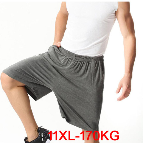 Pantalones cortos de algodón para hombre, Shorts de talla grande 9XL 10XL 11XL, suaves y cómodos, de cintura elástica azul marino, delgados y transpirables, para verano ► Foto 1/6