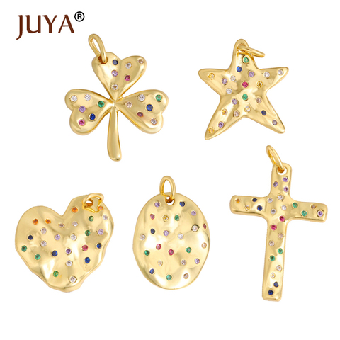 JUYA-colgantes de circonia cúbica Micro pavé, collar exquisito, colgantes para joyería de cobre, accesorio hecho a mano ► Foto 1/6