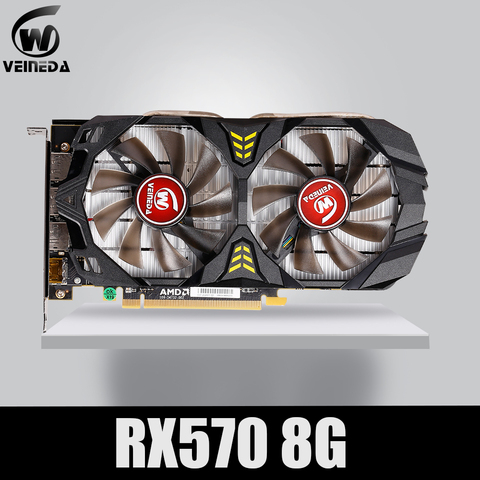 Tarjeta de vídeo RX 570 DirectX 12, 8GB, 256 bits, GDDR5 rx 570, PCI Express 3,0x16 DP, HDMI, DVI, lista para juegos geforce de tarjeta gráfica AMD ► Foto 1/6