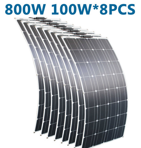 RG 100w 200w portátil 12v Panel Solar Flexible 16V 800W de las células de silicio monocristalino ► Foto 1/6