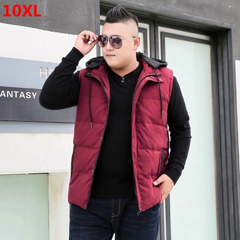 Chaqueta de invierno sin mangas para hombre, chaleco extra grande de talla grande, informal, 8XL9XL10XL ► Foto 1/6