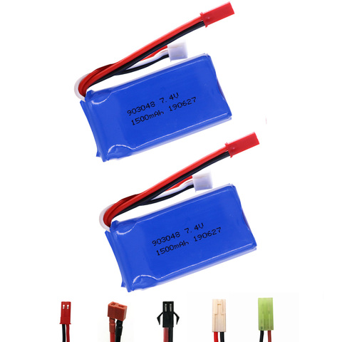 2 unids/set 7,4 V 1500mah LiPo batería para Wltoys V353 A949 A959 A969 A979 k929 7,4 v Drone batería para RC Juguetes Coche helicóptero barcos ► Foto 1/6