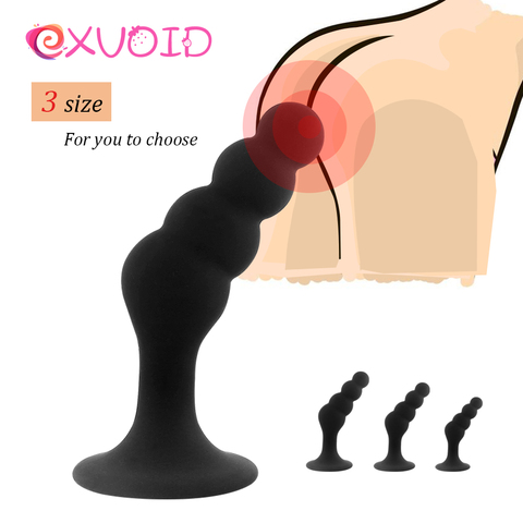 EXVOID-tapón Anal para principiantes, juguetes sexuales para hombres y mujeres, cuentas anales Gay, 4 bolas, masajeador de próstata, dilatador Anal de silicona ► Foto 1/6