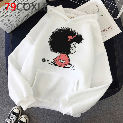 Sudaderas con capucha Kawaii de Manga Mafalda para mujer, Tops cálidos divertidos de invierno, Sudadera con capucha, ropa de dibujos animados para niña, sudaderas Unisex de Anime para mujer ► Foto 1/6