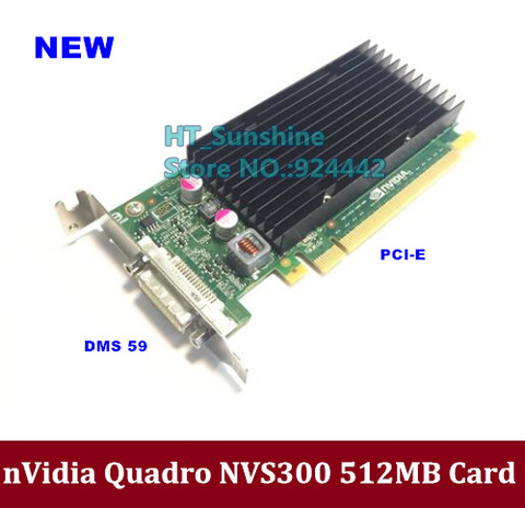 Soporte de perfil inferior Quadro NVIDIA NVS300 512M DDR3 PCIE, DMS59 tarjeta gráfica de vídeo con Cable, nuevo ► Foto 1/6