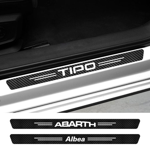 4 Uds coche Umbral de puerta pegatinas para Fiat 124SPIDER ABARTH ALBEA CRONOS DOBLO DUCATO MOBI SEDICI STILO TIPO TORO UNO accesorios de Auto ► Foto 1/6