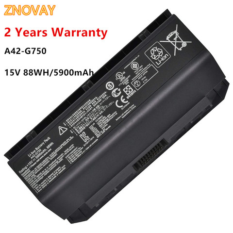 A42-G750 batería de portátil para ASUS ROG G750 G750J G750JH G750JM G750JS G750JW Notebook batería 15V 5900mAh/88WH A42-G750 ► Foto 1/2