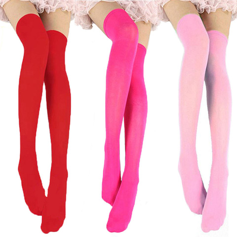 Medias altas hasta el muslo de Color caramelo para mujer, Medias sexys cálidas para Cosplay, Medias elásticas para club nocturno, lencería Sexy ► Foto 1/6