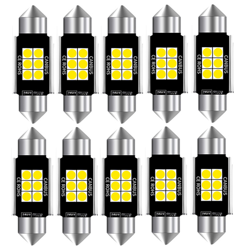 10PC C5W 31mm 36mm 39mm 41mm bombilla LED de coche C5W C10W 3030 LED CANBUS luz Interior de techo para automóvil bombilla de lectura ► Foto 1/6