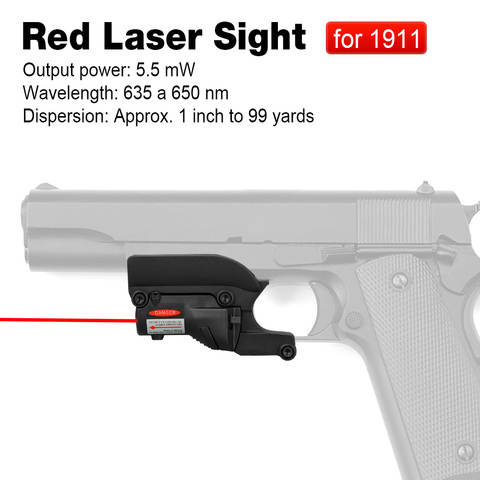 PPT barato mira láser accesorios militares puntero láser rojo mira para pistola 1911 para rifle alcance para caza HK20-0022 ► Foto 1/6