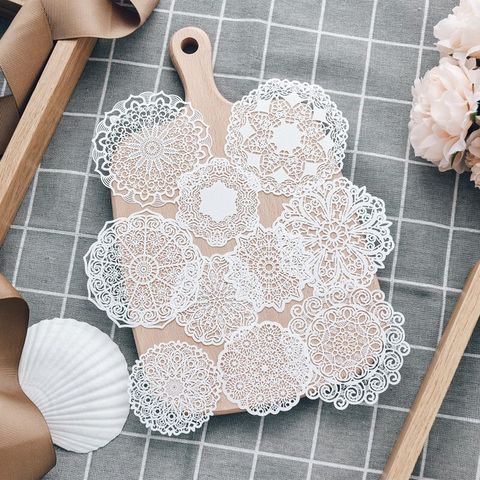 KSCRAFT-tapete de papel de encaje blanco, manteles individuales para materiales de decoración para boda artesanías recortes de papel ► Foto 1/6