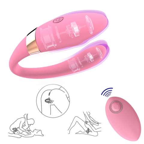 USB recargable de tipo U vibrador Control remoto juguete del sexo para las mujeres punto G clítoris estímulo Anal juguetes para adultos por un par de uso ► Foto 1/6